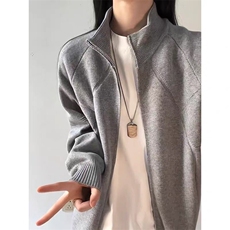 M35-P63美式潮牌拉链开衫毛衣男女2025春秋冬季潮流宽松慵懒风，男装针织衫/毛衣，电商B323A