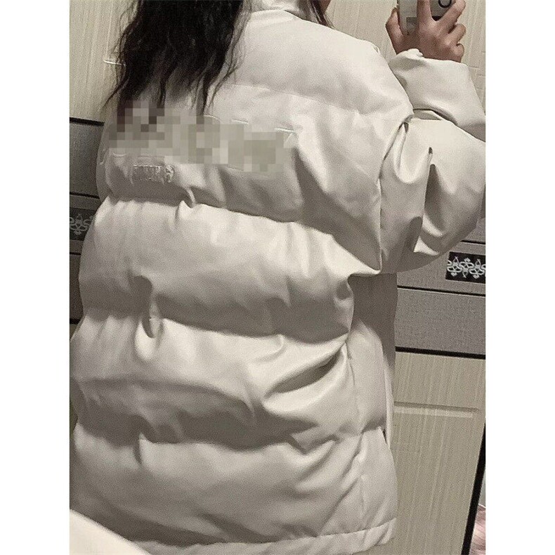 拉链标准纯色潮流新款潮青少年男女立领保暖pu皮字母刺绣棉服,男装棉衣,星座506A