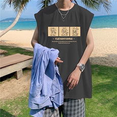 量大图低自动【有货】纯棉背心HD019-1-BX2561-P20，男装背心/马甲，电商019-1