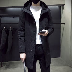 男士中长款外套休闲连帽上衣春秋季青少年夹克潮流风衣DS29T图片