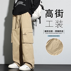 美式工装潮牌休闲裤男士2025秋季宽松直筒运动裤K6687-P45，男装工装外套，星座610（原A335）
