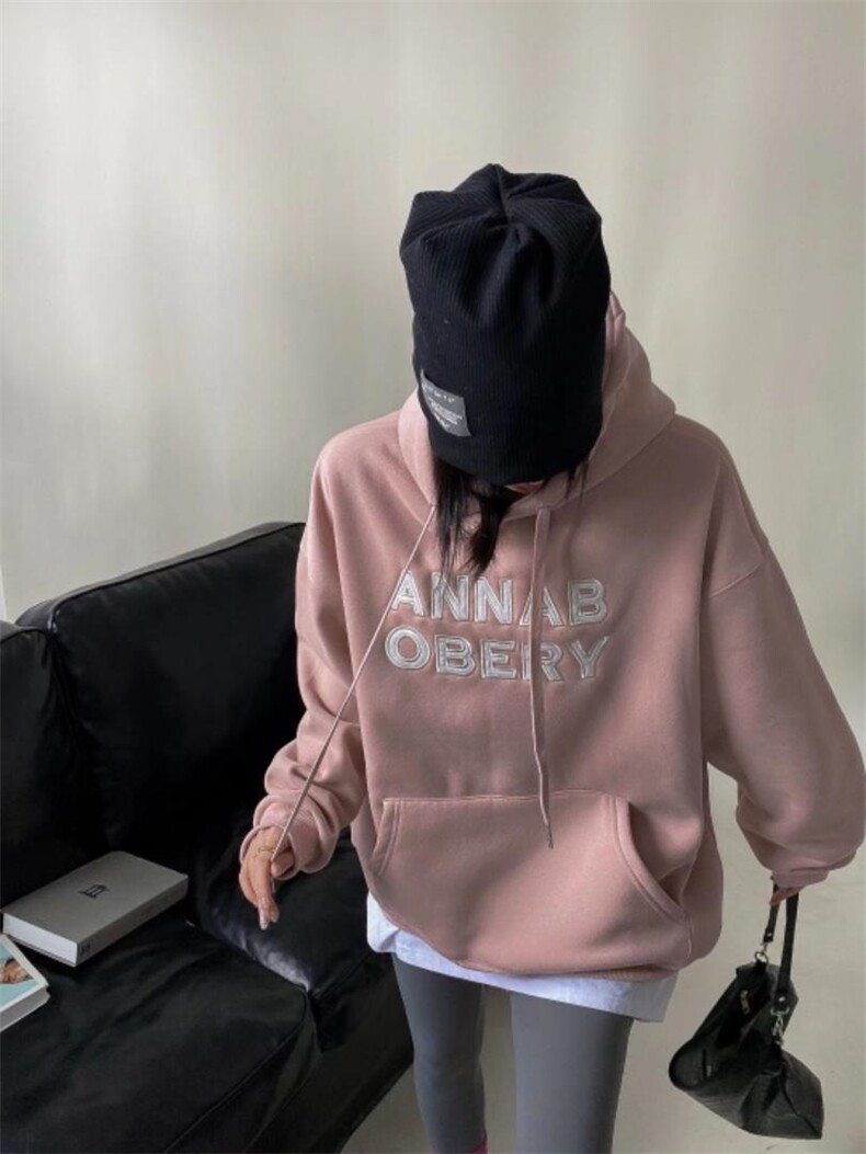 时尚休闲潮流加绒卫衣，女装卫衣/绒衫，泽妤