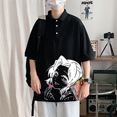 PL57153-P35翻领短袖polo衫男大码胖子半袖t恤男有领保罗衫模特，男装Polo衫，电商A040
