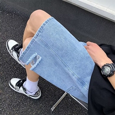 高品质夏季男款简约牛仔裤五分短裤纯色微破洞休闲时尚DK3106，男装牛仔裤，星座1013