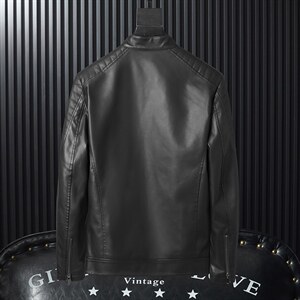 2023秋冬社会小伙PU皮衣男生机车皮夹克帅气休闲外套 LE6606-P105图片