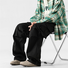 现货-K841-P60抖音数据款男女宽松直筒休闲裤百搭拖地裤阔腿裤，男装休闲裤，电商B327