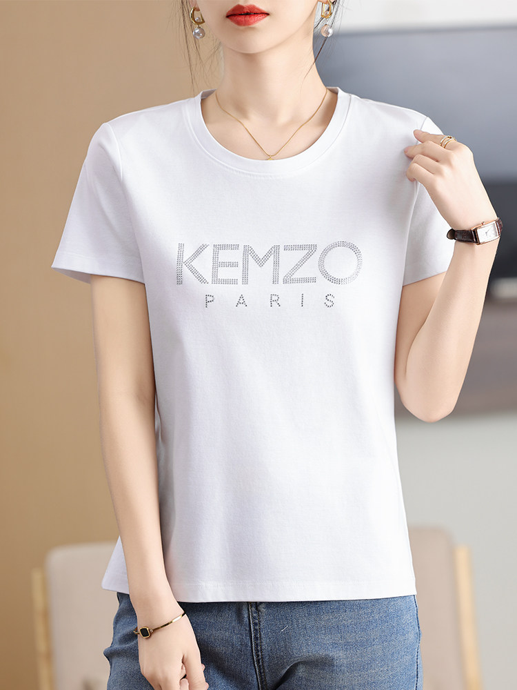 潮牌T恤女纯棉KEN/春夏大字母经典款男款t恤抖音情侣装短袖宽松ZO,女装T恤,元素羊绒