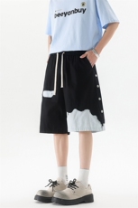 8XL-M特大码短裤男夏季新款大码vibe破洞拼接高街短裤DK1518P50，男装休闲裤，电商D206-1