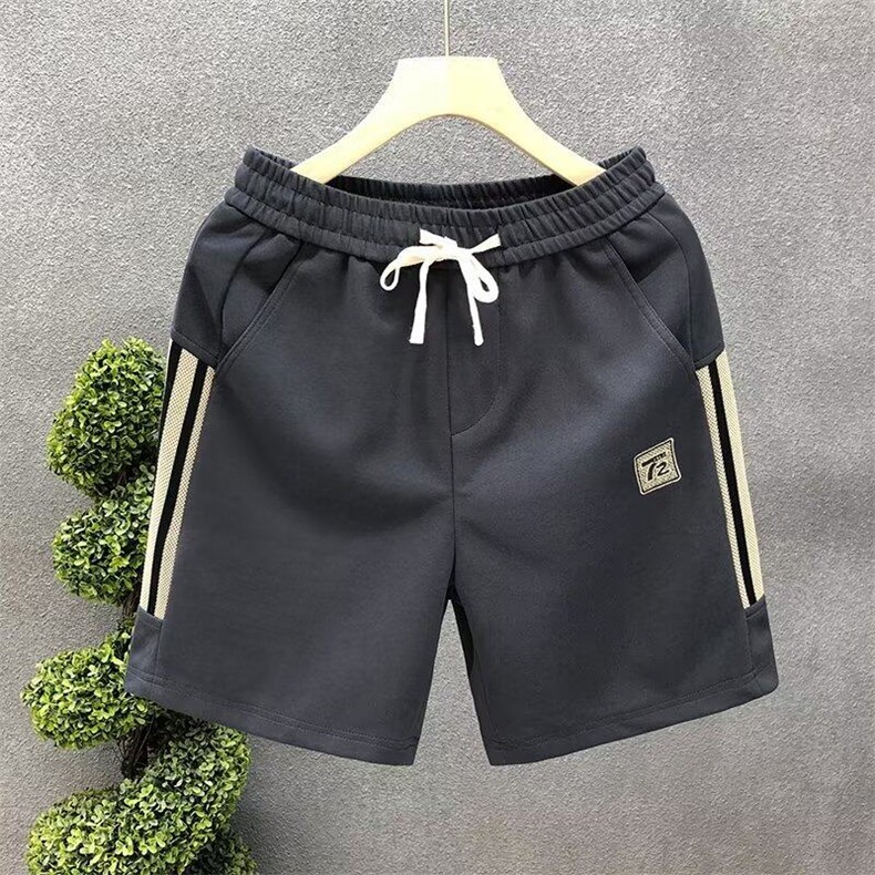 黑色刺绣休闲短裤男款潮牌夏季五分裤2025新款男士潮流外穿运动裤,男装牛仔裤,电商B212（原钱塘6029）