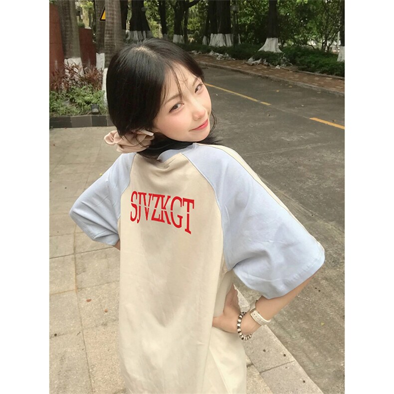 抖音得物品质二开240克宽松纯棉美式潮牌插肩三杠织带短袖T恤,男装T恤,电商A486