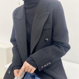 老板娘自留款！韩版羊绒大衣女中长款修身赫本风双面纯羊毛呢外套图片