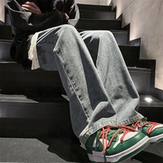 牛仔裤男休闲宽松直筒牛仔裤313A-1-NZ025-P55控68，男装牛仔裤，星座808A-1