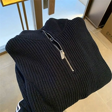 抖音得物保暖立领拉链针织外套秋冬宽松慵懒风纯色毛衣上衣AM01，男装针织衫/毛衣，电商A443