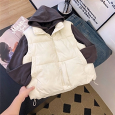 无袖立领面包服棉马甲女秋冬宽松拉链背心外套上衣MF370-P46，男装背心/马甲，星座412-3