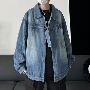 韩版设计感水洗牛仔外套男春季复古潮牌宽松休闲夹克 W8059-P67图片