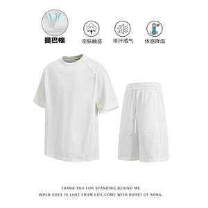 黑色索罗娜凉感t恤男夏季重磅小领口修身短袖boxy显壮正肩半截袖图片