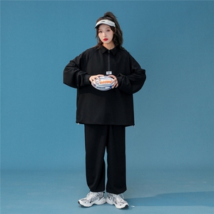 XZ216-ZZ96-P118 2021长袖长裤华夫格卫衣套装 上衣P65 裤子P55图片