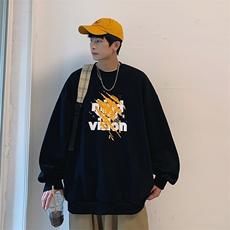 ins秋冬潮男涂鸦印花圆领卫衣青少年学生套头卫衣男WY817-P35，男装卫衣，电商A062