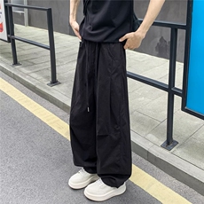 水洗棉褶皱弯刀裤直筒裤休闲裤裤子男-J1659-P48，男装休闲裤，星座910