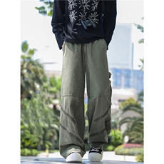 抖音品质秋季新款潮流工装拉链宽松休闲裤B315-K25713-特p53控98，男装休闲裤，电商B315