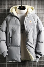 MY16059-P100加厚加绒连帽衣男大码服男面包服男网格挂拍，男装棉衣，电商A040A