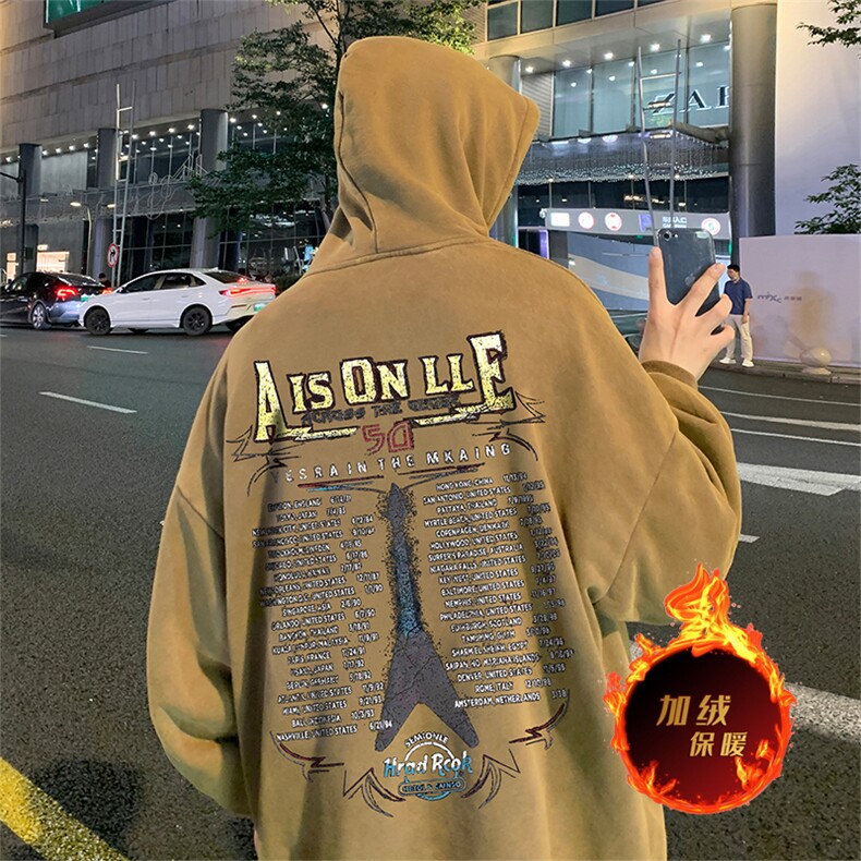 直播品质500克重磅美式做旧水洗卫衣SL1518-常规特P55加绒特P65,男装卫衣,电商A486