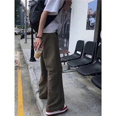 美式复古基础通勤百搭咖啡色牛仔裤男女直筒宽松休闲百搭长裤，男装牛仔裤，星座506A