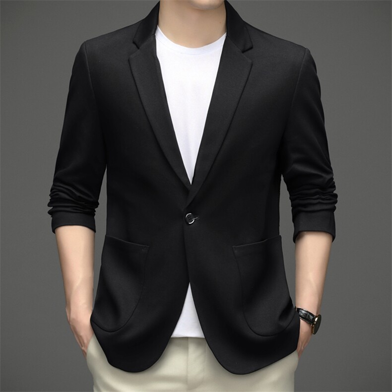 2023年新款春秋季中青年男士商务休闲纯色西装单西服便西外套男装,男装西服,电商B212（原钱塘6029）