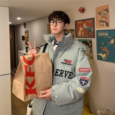 特批港风咖啡厅时尚字母印花连帽棉衣A247-TPMY220特批95，男装棉衣，电商A247