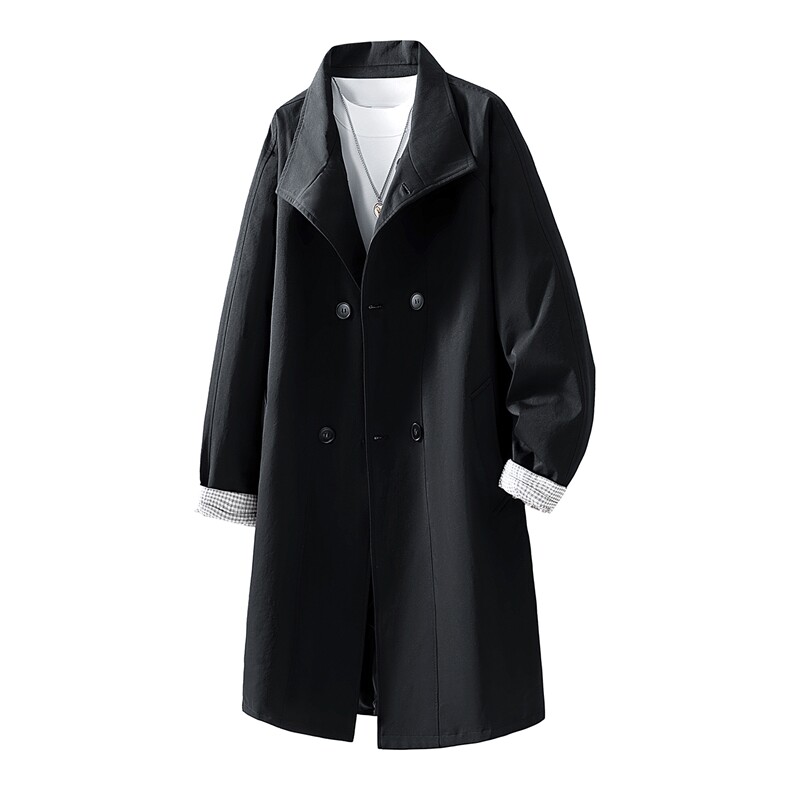 春季新款中长款风衣韩版腰带双排扣大衣外套GS9096，男装风衣，星座1206（原A206）
