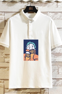 PL57042-P35 翻领短袖polo衫男大码胖子半袖t恤男有领保罗衫图片