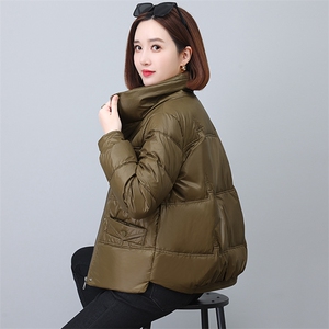 新款2023年立领专机走线新g标90白鸭绒短款羽绒服图片