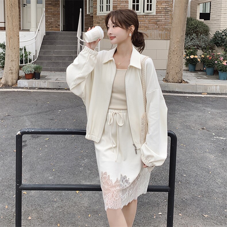 2025春季新款蕾丝拼接休闲套装2C053款号796批180控268,女装套装/套裙,2C053