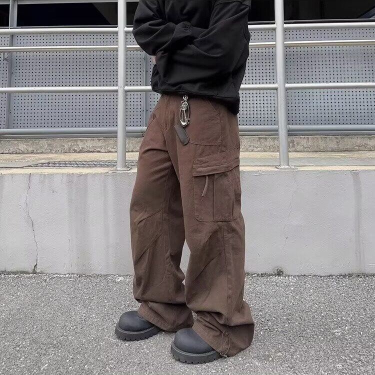 美式机能风美拉德工装裤子男女宽松直筒阔腿裤休闲裤,男装休闲裤,星座506A