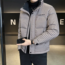 标50绒店主风2025新款男士格子立领羽绒服2503-P195(控券后288)，男装羽绒服，电商B328