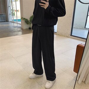 西裤男直筒宽松阔腿裤百搭韩版潮流ins潮牌坠感休闲长裤XK310-P35图片