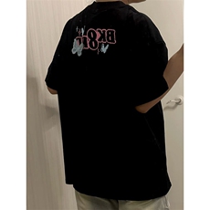 万针全刺绣工艺抖音得物高品质260克重磅纯棉双纱美式高街短袖T恤，男装T恤，电商A486