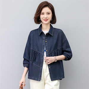 春季新款时尚宽松显瘦牛仔外套女图片
