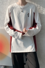6XL-M美式潮牌印花长袖t恤男拼接撞色卫衣男上衣服CX3009-特P48，男装T恤，电商D206-1