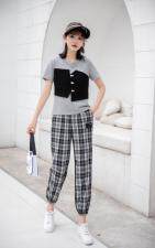 现货供应：韩版新款拼色套装M一XXL，女装职业装，拉思维加丝