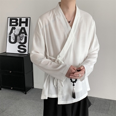 新中式交领太极服里衣汉服练功打底衫汉服中衣男女内搭风上衣，男装T恤，星座909