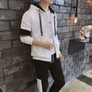 春季新款男士卫衣连帽韩版潮流帅气外套休闲运动套装DS156TP65图片
