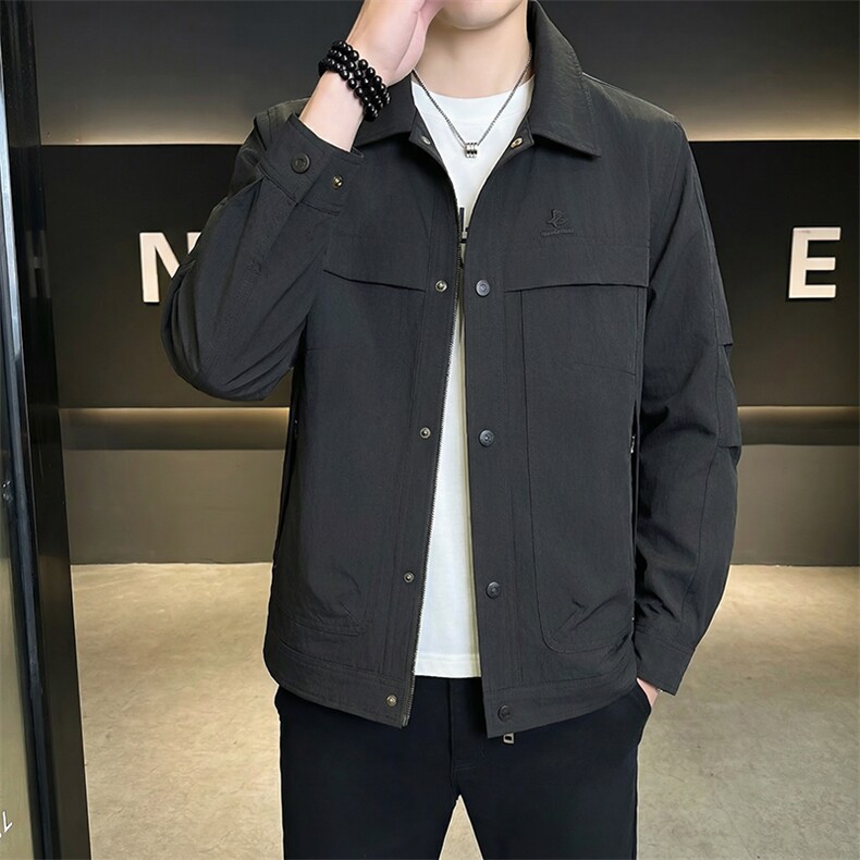 春季新款男式翻领夹克外套型男休闲百搭青年外套男S8616-P90,男装夹克,星座310B-3