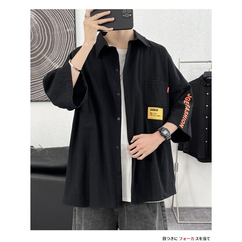 日系条纹短袖衬衫男夏季cityboy休闲百搭翻领衬衣潮牌薄款外套潮,男装衬衫,星座506A