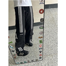 三条杠冰丝裤子男夏季薄款显腿长垂感直筒裤冲孔K681，男装休闲裤，星座1116A（原606A-3）