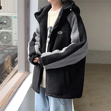 现货冬季青年羊羔绒港风加棉加厚棉衣夹克男外套潮WY25-P55，男装棉衣，星座308B-1