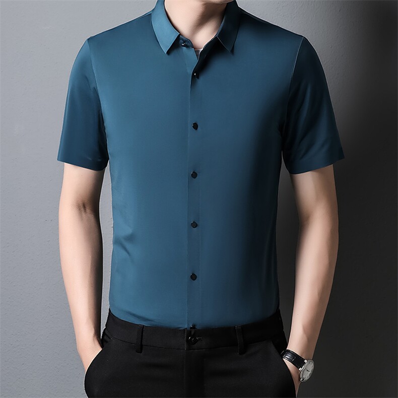 PAF3301钱塘2020-3夏季新款男士无痕高品质短袖衬衫休闲衬衣P35,男装衬衫,钱塘207-3