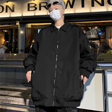 冷淡系高级感外套男正肩大码痞帅夹克翻领潮牌复古宽松服W33/P55，男装夹克，星座506