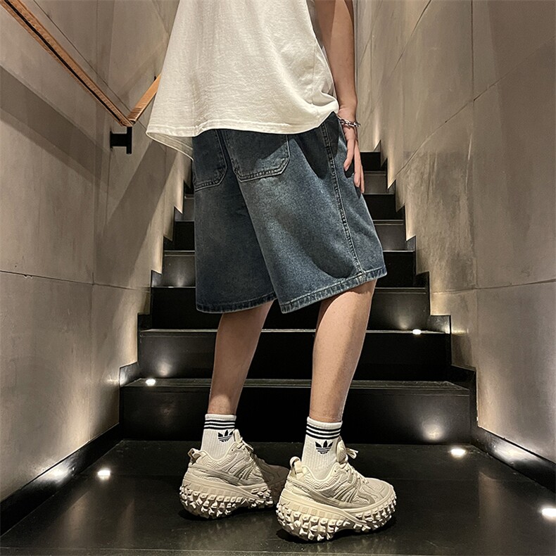 牛仔短裤宽松休闲潮流高街学生五分裤DK502P45,男装牛仔裤,电商D325