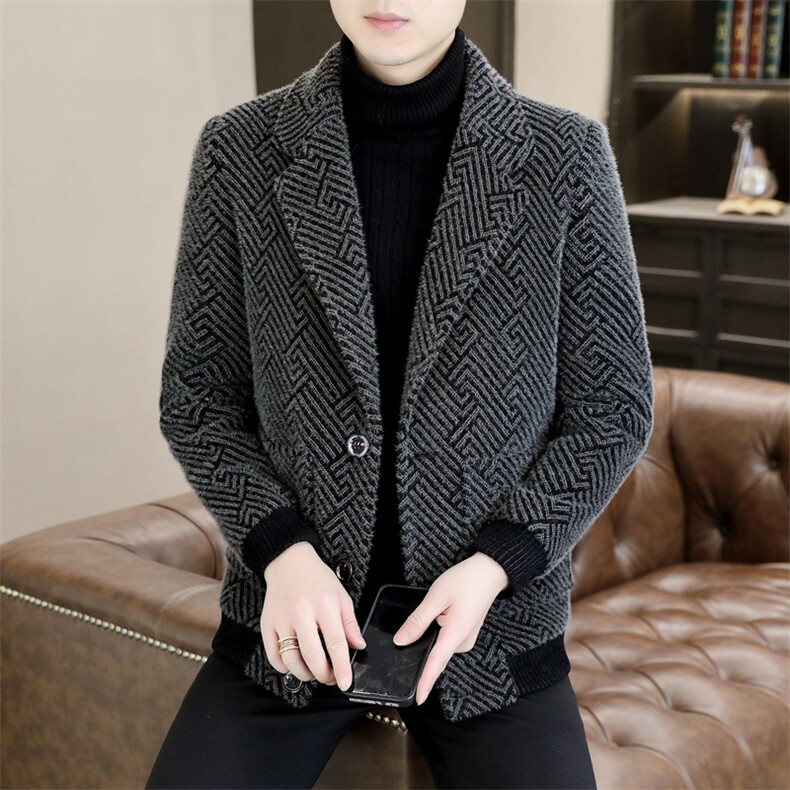 2024秋冬现货主推商务休闲西装领毛呢大衣夹克外套男A05P150，男装毛呢大衣，电商B226